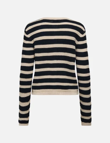 Cardigan Jacqueline de Yong, ecru/negru