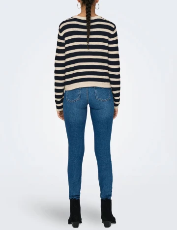 Cardigan Jacqueline de Yong, ecru/negru