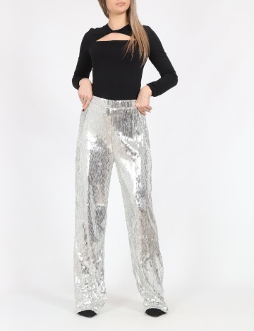 Pantaloni Only, argintiu