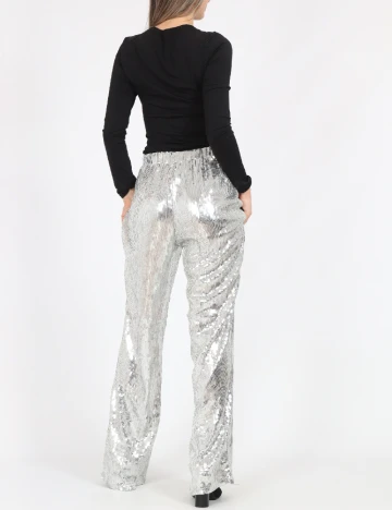 Pantaloni Only, argintiu