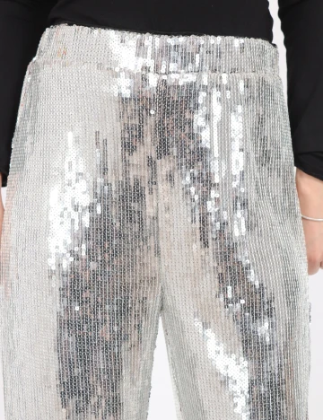Pantaloni Only, argintiu