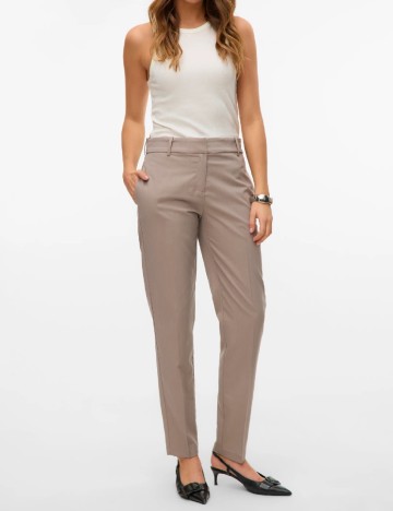 Pantaloni Vero Moda, maro deschis