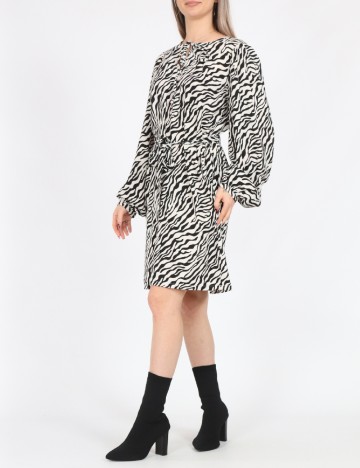 Rochie scurta Only, alb/negru