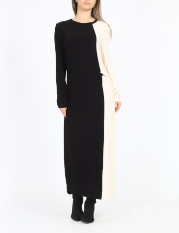 Rochie lunga Jacqueline de Yong, crem/negru