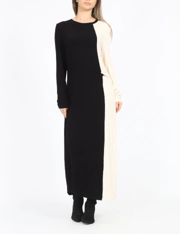 Rochie lunga Jacqueline de Yong, crem/negru
