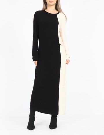 Rochie lunga Jacqueline de Yong, crem/negru