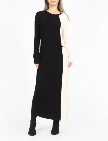 Rochie lunga Jacqueline de Yong, crem/negru