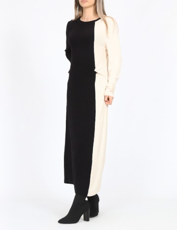 Rochie lunga Jacqueline de Yong, crem/negru