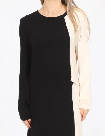 Rochie lunga Jacqueline de Yong, crem/negru