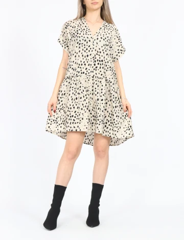 Rochie scurta Jacqueline de Yong, crem/negru Crem