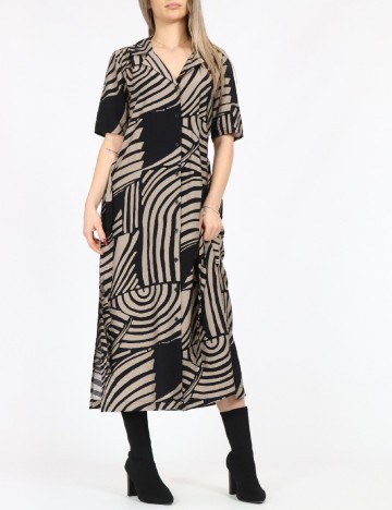 Rochie medie Jacqueline de Yong, negru/maro