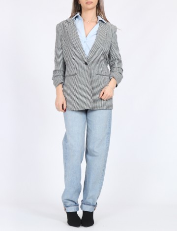 
						Sacou Only, alb/negru