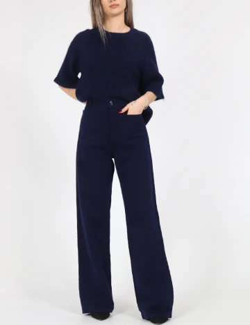 Pantaloni Pieces, albastru