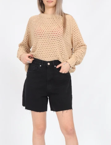 Pantaloni scurti Stradivarius, negru
