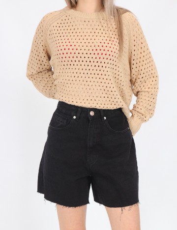 Pantaloni scurti Stradivarius, negru