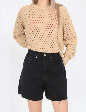 Pantaloni scurti Stradivarius, negru