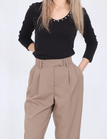 Pantaloni Pieces, maro