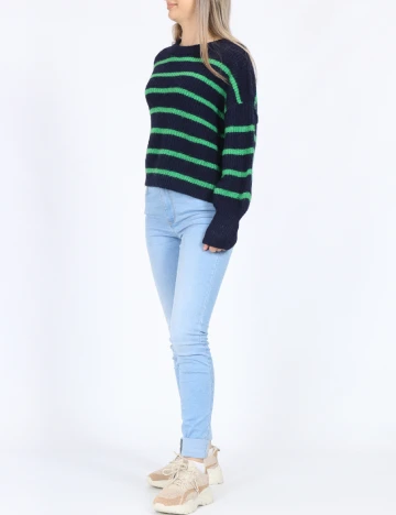 Pulover Only, bleumarin/verde