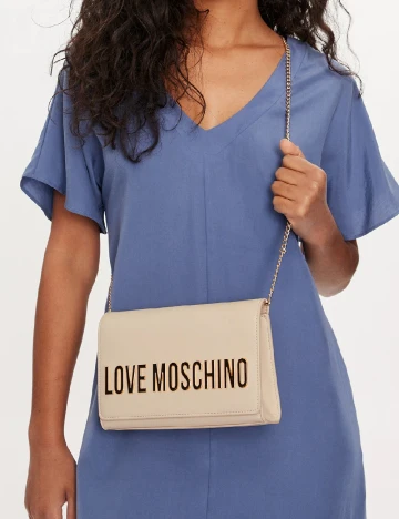 Geanta Love Moschino, crem
