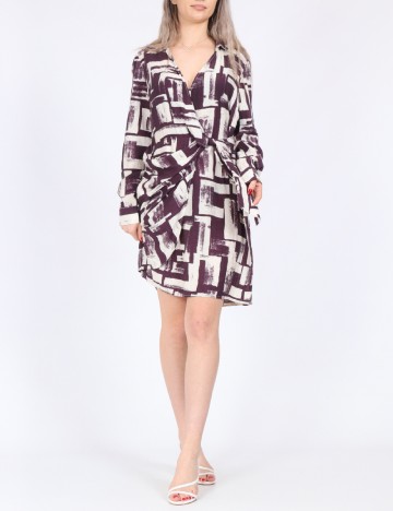 Rochie scurta Vero Moda, alb/mov