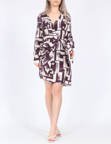 Rochie scurta Vero Moda, alb/mov