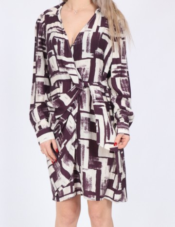 Rochie scurta Vero Moda, alb/mov