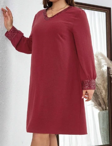 Rochie medie Emery Rose Curve, visiniu