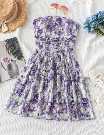Rochie scurta SHEIN, floral print