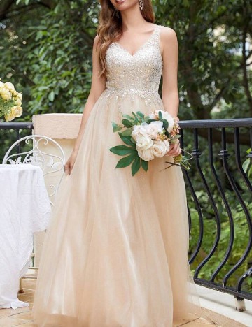 Rochie lunga SHEIN, crem