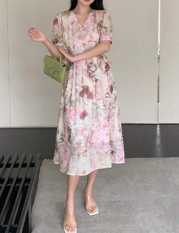 Rochie medie Dazy, floral print Floral print