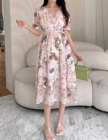 Rochie medie Dazy, floral print Floral print