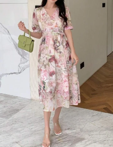 Rochie medie Dazy, floral print Floral print