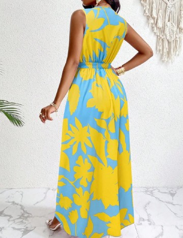 Rochie lunga SHEIN, albastru/galben