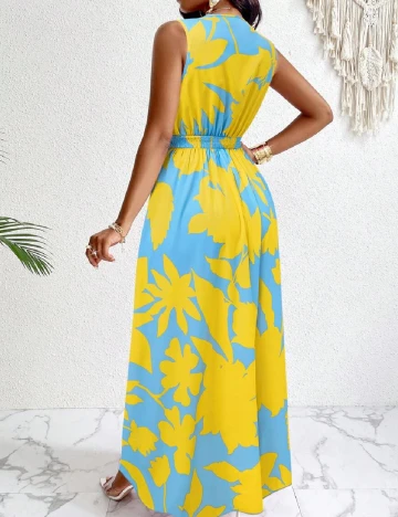 Rochie lunga SHEIN, albastru/galben