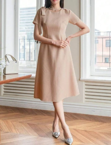 Rochie medie Dazy, crem