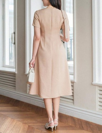 Rochie medie Dazy, crem