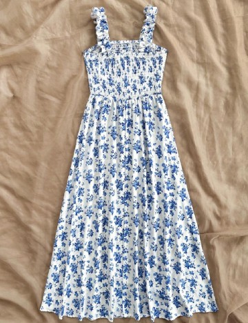 Rochie medie SHEIN, alb/albastru