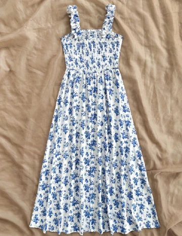 Rochie medie SHEIN, alb/albastru