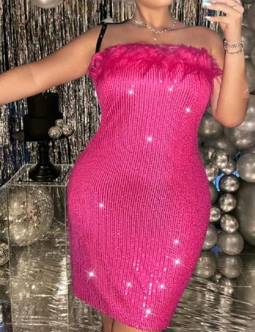 Rochie scurta SHEIN CURVE, roz