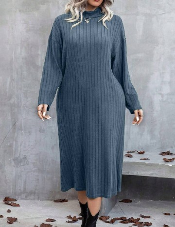 Rochie medie SHEIN CURVE, albastru