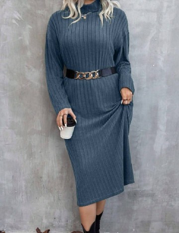 Rochie medie SHEIN CURVE, albastru