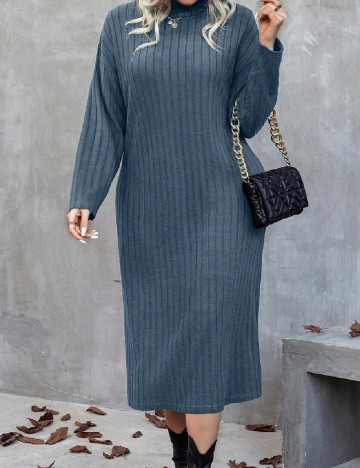 Rochie medie SHEIN CURVE, albastru