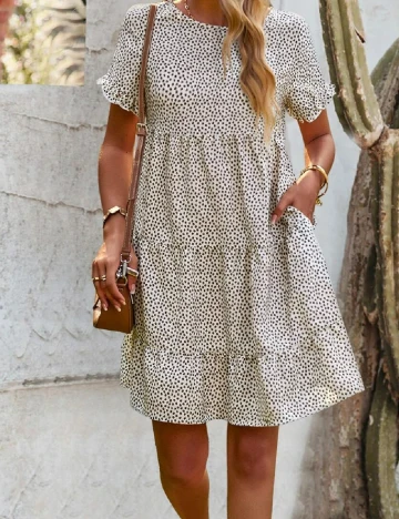 Rochie scurta SHEIN, crem