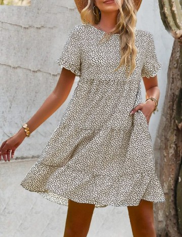 Rochie scurta SHEIN, crem
