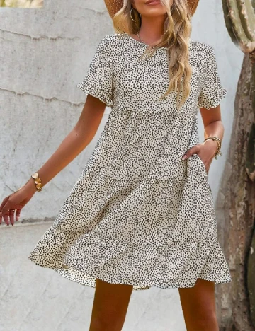Rochie scurta SHEIN, crem