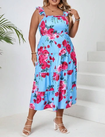 Rochie medie SHEIN CURVE, albastru