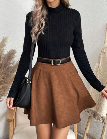 Compleu SHEIN, negru/maro