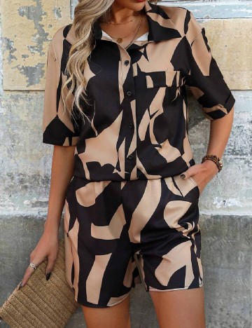 Compleu SHEIN, negru/maro