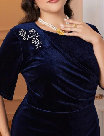 Rochie medie SHEIN CURVE, albastru
