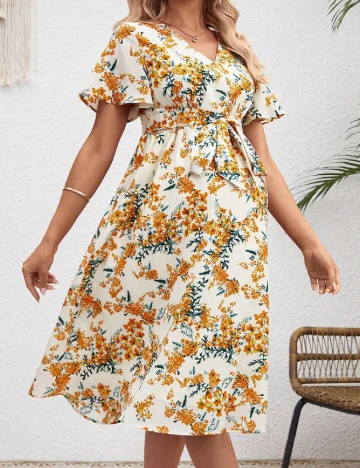 Rochie medie SHEIN Maternity, floral print